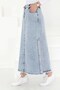 Skirt with Button Detail on Sides Ice Blue - 27161