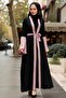 Dusty Rose Hijab Abaya with Sleeves Detail 55510Gk - 2
