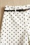Shorts Women's White Khaki Polka Dot Belted 100% Cotton Short Loose Comfortable Mom Fit Barrel Wide Leg Shorts - 6