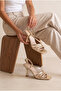 Women's Thin Heel Gold Buckle Detailed Elegant Shoes - 2