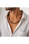 Atlas Wooden Beaded Blue Glass Detailed Unisex Necklace 50+5 cm Boxed Gift