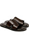 Men's Slippers M7805 Leather Upper Dark Brown - 3