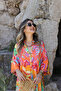Colorful Floral Patterned Loose Dress - 4