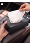 Car Tissue Box Black - Rectangular Plastic Holder Diamond Texture Front Loading - 6
