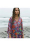 Phuket Flower-Patterned Viscose Kaftan Dress - 4