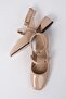 Audrey Nude Patent Leather Open Back Short Heeled Women's Shoes - 7