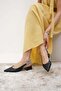 Sophie Black Color Open Back Stone Banded Women's Short Heeled Shoes - 5