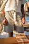 Arte Khaki Striped Cotton Men's Shorts - 2