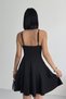 Slim Strap Skirt Fold Detail Evening Dress Black Graduation Dress - 4