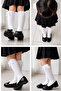 Girls' Ribbon Knee Socks 23 Nisana Special Combed Cotton Socks - 2