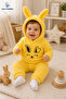 Rabbit Embroidered Welsoft 2-Piece Baby Set (with Ears Hooded) - Yellow - 6