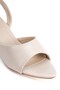 Beige Women's Thin Strap Ankle Strap Short Heeled Shoes Seferi̇-F - 3