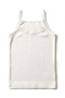 Girl's 100% Cotton Undershirt with Ribbed Thin Straps and Lace Detail, Ergonomic Design (8020)