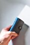 Transparent Card Holder 20 Compartments Genuine Leather Small Card Holder Business Card Holder 9.5 X 7 cm Blue - 4