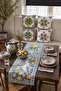Blue and White Lemon Runner and 4-Piece Cushion Cover Mediterranean Decorative Pillow - 2