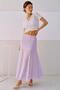 Women's Lilac Mini Leopard A-Line Half Lining Detailed Lace Maxi Skirt - 2