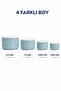 Set of 4 Round Storage Containers Striped Turquoise |   2.5L 1.5L 0.80L 0.45L |   Microwave and Freezer Compatible - 3