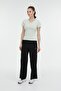 W-ct132 Basic Modal V Nec Pastel Green Women's Short Sleeve T-shirt - 3