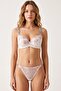 Women's White Powder Floral Embroidered Supportive Bra Set
