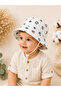 White Sailor Patterned Poplin Fabric Baby Boy Bucket Hat
