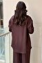 Yaka Gold Buttoned Asymmetrical Cut Tunic Trouser Set - 4
