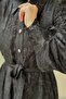 Front Buttoned Belted Burnout Evening Dress - 4