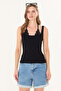 Black, No Show Underwear, Double Layer, Square Neckline, Lace Detail, Ultra Soft 95% Natural Viscose Full Stretch Undershirt - 4