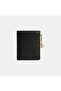 Women's Black Leather Wallet with Chain Detail - 2