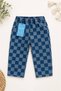 Boys' Checkered Elastic Waist Comfortable Cut Pants