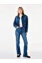 Cotton High Waist Buttoned Spanish Flare Denim Trousers - Flare Jeans - 3