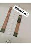 12 mm Compatible Watch Band - Genuine Leather, Dark Green Color, Croco Patterned Stitched Model - Silver Color Buckle, (Second Item in the Cart Is 100 Tl.) - 3