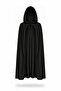Black Hooded Halloween Witch Cape 120 cm - Halloween Vampire Dracula Costume Cape