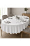 Silvery White Oval Tablecloth |   Handcrafted Sparkling Luxurious Design |   Custom Size - 7
