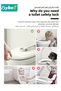 Baby Toilet Lock, Baby Safety Locks, Toilet Seat Locks, Baby Proof Toilet Locks, 3M Adhesive Pads, No Drilling, Ideal for Toddlers Children and Kids - 3