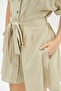 Belted Linen Look Mini Dress - 5