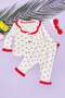 Corded Fabric Girl's Pajama Set with Bandana - 2