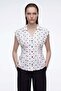 Polka Dot Sleeveless Buttoned Women's Shirt
