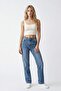 High Waist Wide Leg Jean Pants - 7