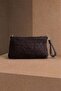 Wicker Portfolio Clutch Bag with Chain Strap - 2