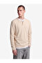 Cotton Long Sleeve Pique Fabric Buttoned Henley Collar Sweatshirt - 2