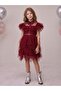 Beli Belted Tulle Dress for 6-12 Years - Red