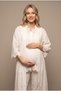 Women's Ecru Linen Scalloped New Season Maternity Pajama Set - 4