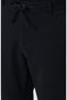 Siyah Duble Paça Diyagonal Örme Jogger Pantolon - 4