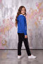 Girl's Athletic Raglan Sleeve Hooded Straight-Leg Diver Fabric Tracksuit Set Esf7018 - 4
