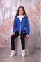 Girl's Athletic Raglan Sleeve Hooded Straight-Leg Diver Fabric Tracksuit Set Esf7018 - 3