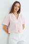 Bow-Tie Buttoned Crop Shirt - 6
