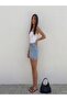 Women's Washable Jean Mini Skirt Blue - 4