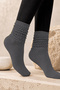 Original Women's Long Boot Socks Premium Thick Drawstring Slouchy Long Socks Soft Textured Cotton Terry Sole Boot Socks Compatible with Aerobics Knee-Length Dust Socks Home Sleep Comfortable Daily Warm Winter Socks - 2
