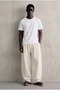 Men's Regular Crew Neck Cotton Basic White T-Shirt - 2
