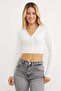 Polo Neck Zippered Crop Bodysuit